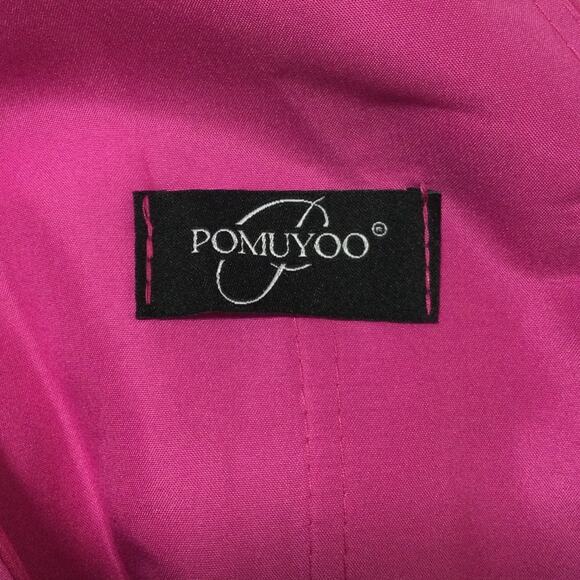 FORMAL PARTY SZ 10 L Pink V-Neck Pleated Maxi Bridesmaid Gown Dress NEW 0B13 - Picture 7 of 9